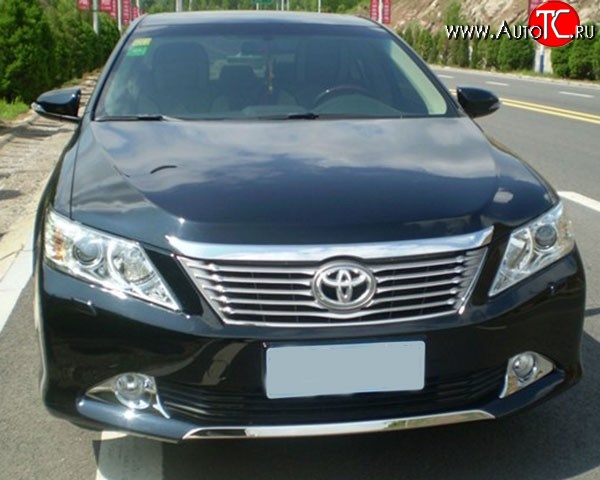 4 399 р. Накладка на передний бампер M-VRS Toyota Camry XV50 дорестайлинг (2011-2014) (Неокрашенная)  с доставкой в г. Вологда
