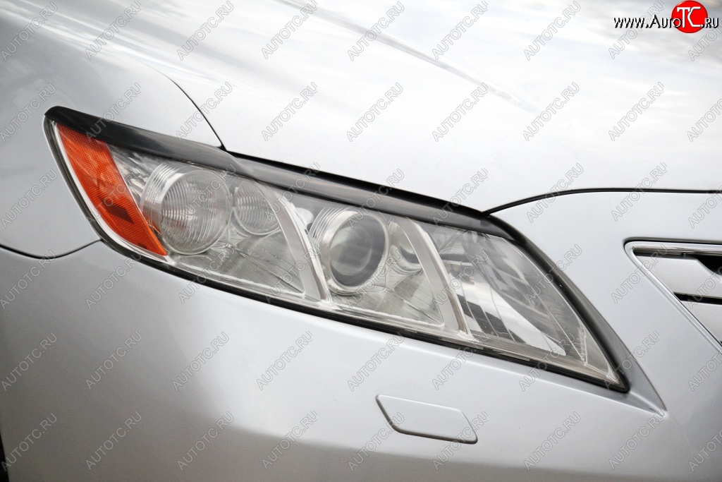 1 169 р. Реснички на фары RA (укороченные) Toyota Camry XV40 дорестайлинг (2006-2008) (Неокрашенные)  с доставкой в г. Вологда