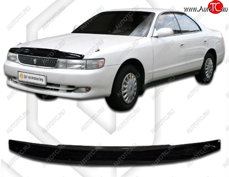 1 899 р. Дефлектор капота CA-Plastiс Toyota Chaser (1992-1996) (Classic черный, Без надписи)  с доставкой в г. Вологда