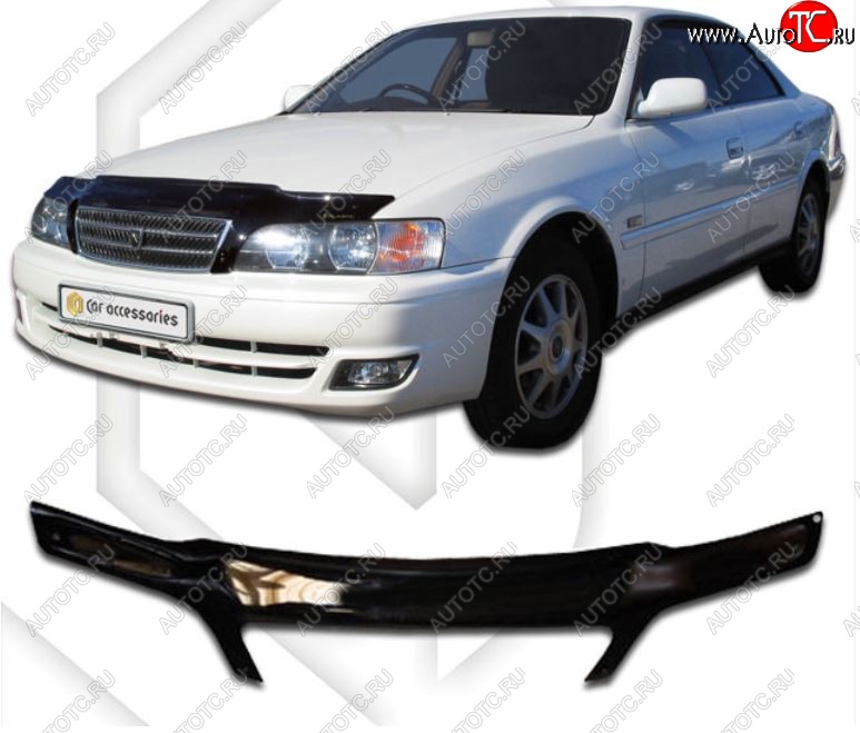 2 199 р. Дефлектор капота CA-Plastiс  Toyota Chaser (1996-2001) (Classic черный, Без надписи)  с доставкой в г. Вологда