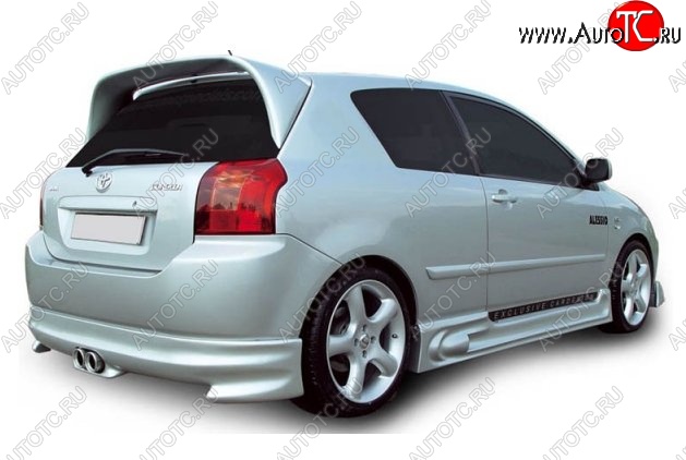 7 149 р. Накладка на задний бампер (хетчбек) CT Toyota Corolla E120 хэтчбек 5 дв. дорестайлинг (2000-2004) (Неокрашенная)  с доставкой в г. Вологда