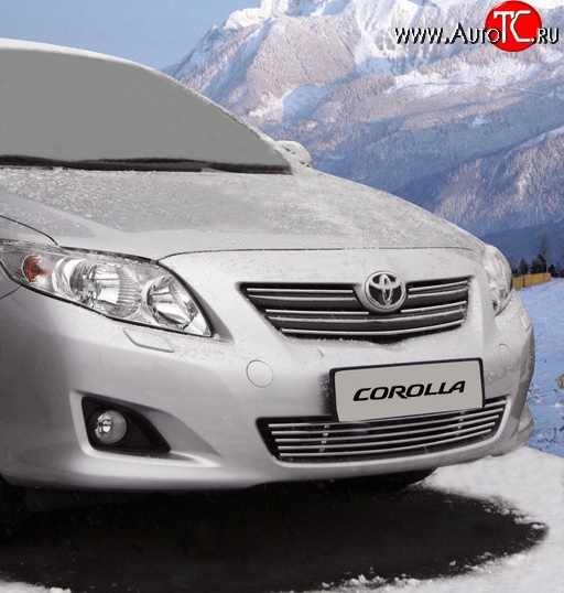 1 574 р. Декоративная вставка воздухозаборника бампера Novline Toyota Corolla E150 седан дорестайлинг (2006-2010)  с доставкой в г. Вологда