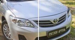 1 279 р. Реснички на фары RA Toyota Corolla E140 седан рестайлинг (2009-2013) (Неокрашенные)  с доставкой в г. Вологда. Увеличить фотографию 6
