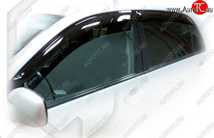 1 999 р. Дефлектора окон (Е121, 123, 124) CA-Plastic Toyota Corolla E120 хэтчбек рестайлинг (2004-2007) (Classic полупрозрачный, Без хром.молдинга, Крепление только на скотч)  с доставкой в г. Вологда