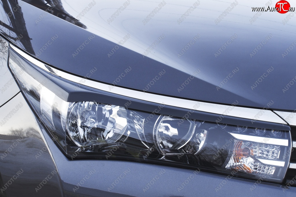 1 329 р. Реснички на фары RA Toyota Corolla E180 дорестайлинг (2013-2016) (Неокрашенные)  с доставкой в г. Вологда