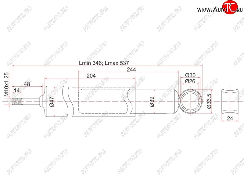 1 699 р. Амортизатор задний LH=RH SAT  Toyota Corolla  E100 - Sprinter ( E100,  E110)  с доставкой в г. Вологда