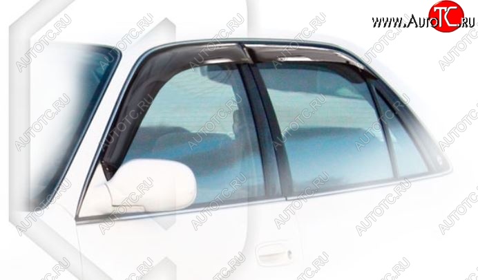 1 899 р. Дефлектора окон (E110, 111) CA-Plastic  Toyota Corolla  E110 (1997-2000) седан дорестайлинг (Classic полупрозрачный, Без хром.молдинга, Крепление только на скотч)  с доставкой в г. Вологда
