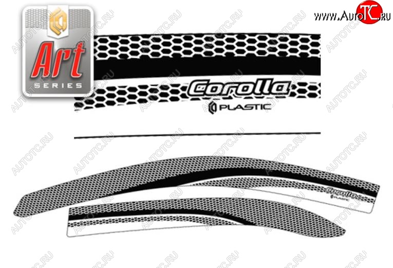 2 199 р. Дефлектора окон (E121-124) CA-Plastic  Toyota Corolla  E120 (2000-2004) седан дорестайлинг (Серия Art графит, Без хром.молдинга, Крепление только на скотч)  с доставкой в г. Вологда