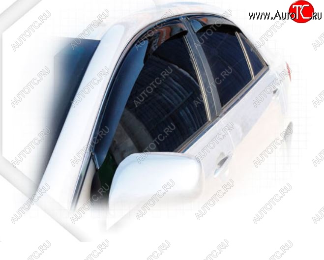 1 999 р. Дефлектора окон CA-Plastic Toyota Camry XV40 рестайлинг (2009-2011) (Classic полупрозрачный, Без хром.молдинга, Крепление только на скотч)  с доставкой в г. Вологда