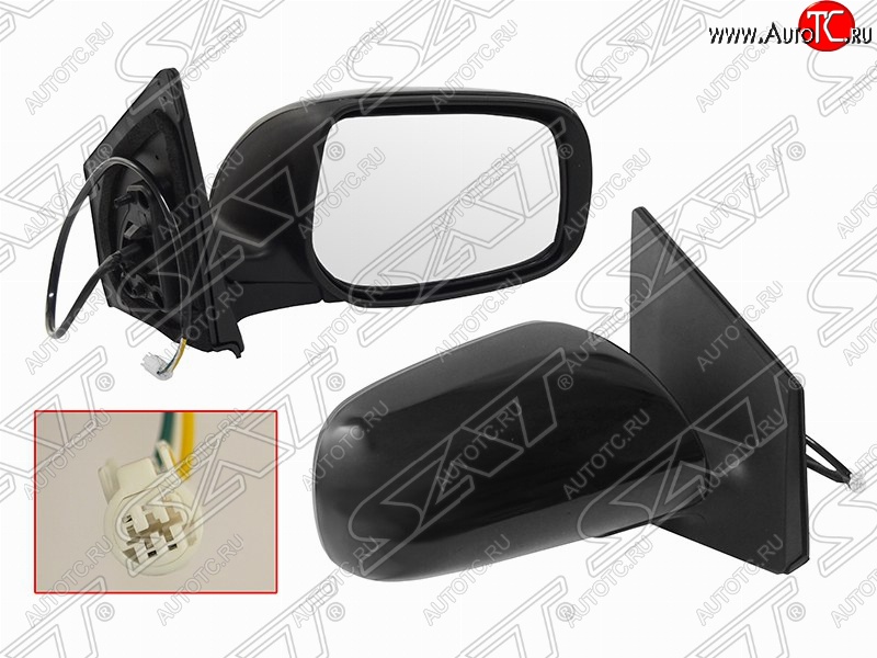 3 299 р. Правое боковое зеркало заднего вида (3 конт./эл. рег-ка) SAT Toyota Corolla E150 седан дорестайлинг (2006-2010) (Неокрашенное)  с доставкой в г. Вологда