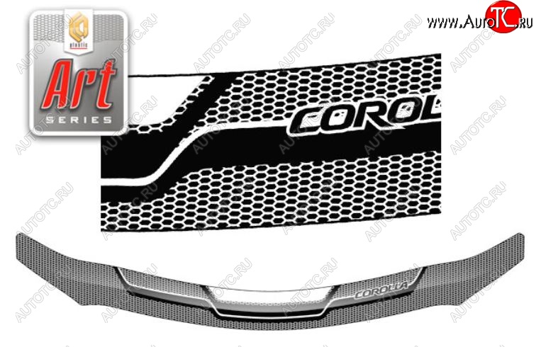 2 199 р. Дефлектор капота CA-Plastiс  Toyota Corolla  E150 (2006-2010) седан дорестайлинг (Серия Art графит)  с доставкой в г. Вологда