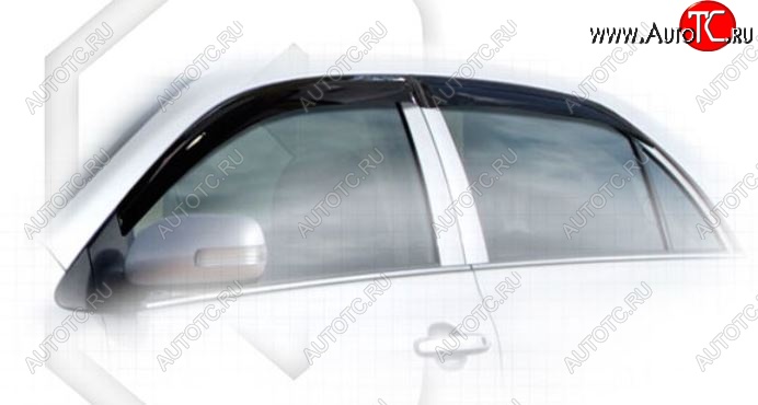 2 099 р. Дефлектора окон CA-Plastic Toyota Corolla E150 седан дорестайлинг (2006-2010) (Classic полупрозрачный, Без хром.молдинга, Крепление только на скотч)  с доставкой в г. Вологда