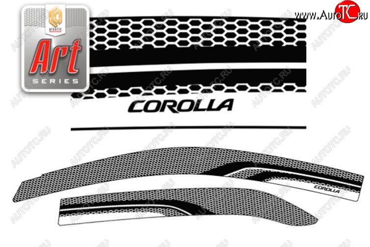 2 199 р. Дефлектора окон CA-Plastic  Toyota Corolla  E150 (2006-2010) седан дорестайлинг (Серия Art графит, Без хром.молдинга, Крепление только на скотч)  с доставкой в г. Вологда