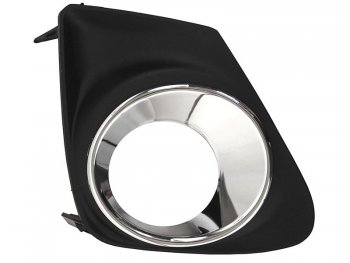 Левая вставка в бампер под ПТФ (хром) SAT Toyota Corolla  E150 (2009-2013) седан рестайлинг