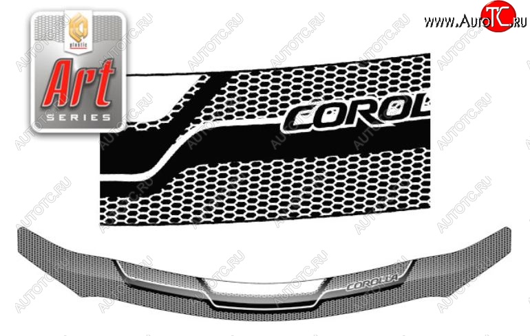 2 199 р. Дефлектор капота CA-Plastiс  Toyota Corolla  E150 (2009-2013) седан рестайлинг (Серия Art серебро)  с доставкой в г. Вологда