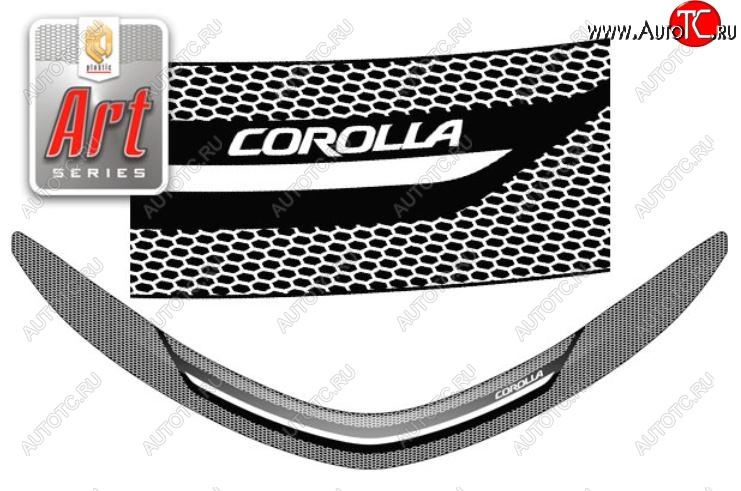 2 299 р. Дефлектор капота CA-Plastiс  Toyota Corolla  E180 (2013-2019) дорестайлинг, рестайлинг (Серия Art серебро)  с доставкой в г. Вологда
