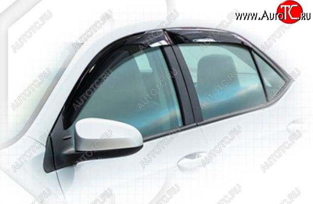 1 999 р. Дефлектора окон CA-Plastic Toyota Corolla E180 рестайлинг (2016-2019) (Classic полупрозрачный, Без хром.молдинга)  с доставкой в г. Вологда