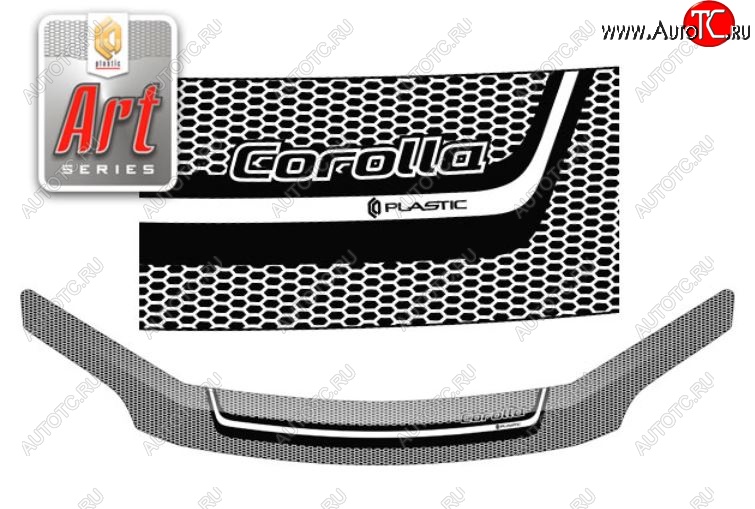 2 299 р. Дефлектор капота CA-Plastiс  Toyota Corolla Fielder  E140 (2006-2012) универсал дорестайлинг, универсал рестайлинг (Серия Art черная)  с доставкой в г. Вологда
