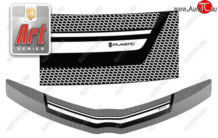 2 299 р. Дефлектор капота CA-Plastiс  Toyota Corolla Fielder  E160 (2012-2015) универсал дорестайлинг (Серия Art белая)  с доставкой в г. Вологда