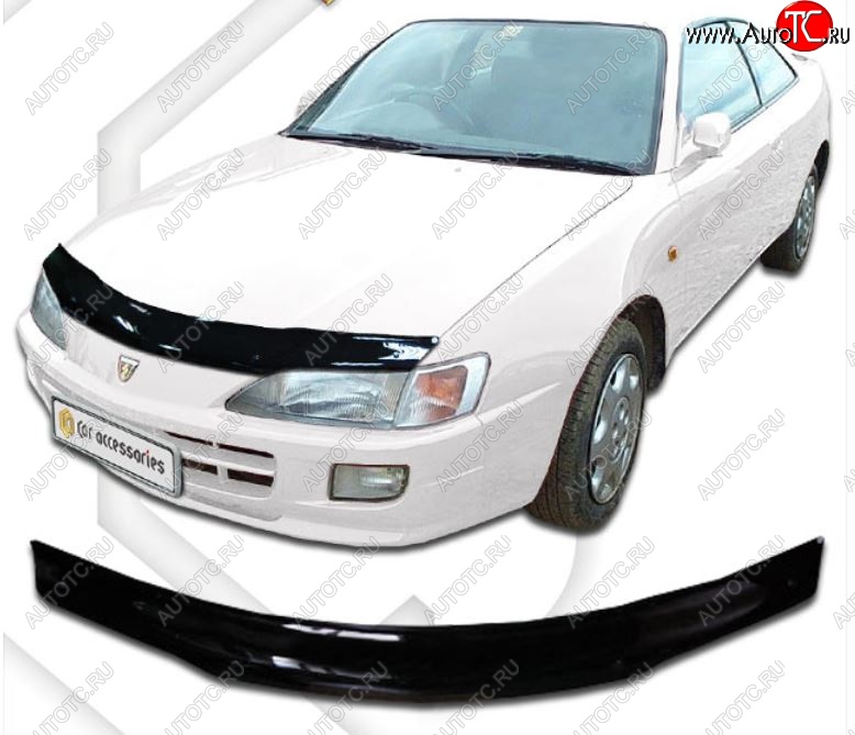 1 899 р. Дефлектор капота CA-Plastic Toyota Corolla Levin E110 купе рестайлинг (1997-2000) (Classic черный, Без надписи)  с доставкой в г. Вологда