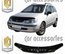 1 999 р. Дефлектор капота CA-Plastic Toyota Corolla Spacio E110 дорестайлинг (1997-1999) (серия Classic черный, Без надписи)  с доставкой в г. Вологда. Увеличить фотографию 2