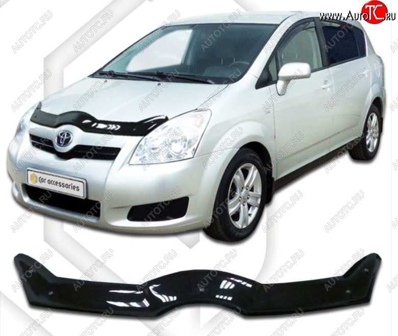 1 999 р. Дефлектор капота CA-Plastiс Toyota Corolla Verso AR10 (2004-2009) (Classic черный, Без надписи)  с доставкой в г. Вологда