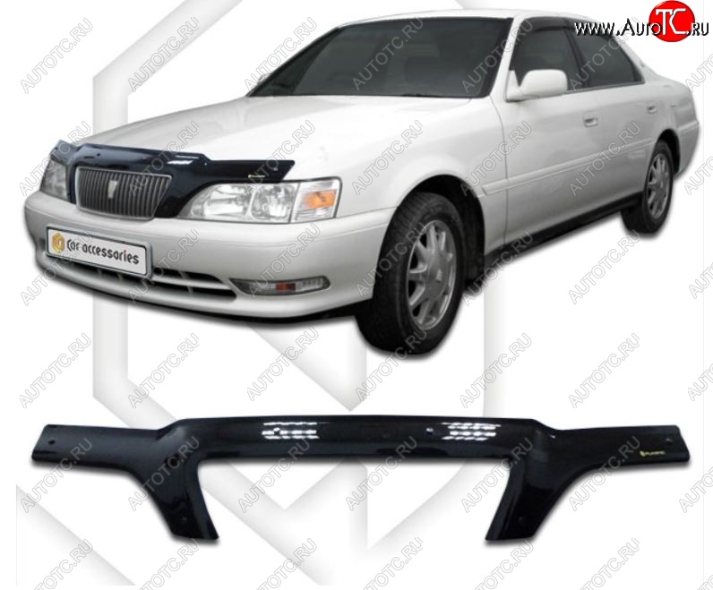 2 159 р. Дефлектор капота CA-Plastiс  Toyota Cresta  X100 (1996-1998) дорестайлинг (Classic черный, Без надписи)  с доставкой в г. Вологда