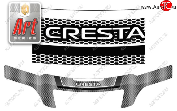 2 399 р. Дефлектор капота CA-Plastiс  Toyota Cresta  X100 (1996-1998) дорестайлинг (Серия Art белая)  с доставкой в г. Вологда