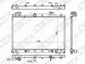 Радиатор двигателя SAT Toyota Estima  AHR10,XR30, XR40 (2000-2006)