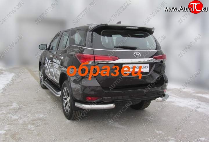 8 999 р. Уголки d76 Toyota Fortuner AN160 дорестайлинг (2015-2020) (Цвет: серебристый)  с доставкой в г. Вологда