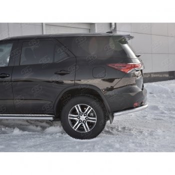 17 499 р. Защита заднего бампера (Ø63 мм уголки, нержавейка) SLITKOFF Toyota Fortuner AN160 дорестайлинг (2015-2020)  с доставкой в г. Вологда. Увеличить фотографию 3