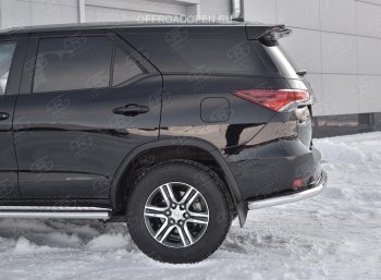 17 699 р. Защита заднего бампера (Ø63 мм, нержавейка) SLITKOFF Toyota Fortuner AN160 дорестайлинг (2015-2020)  с доставкой в г. Вологда. Увеличить фотографию 4