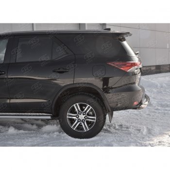 17 999 р. Защита заднего бампера (Ø63 мм короткая, нержавейка) SLITKOFF Toyota Fortuner AN160 дорестайлинг (2015-2020)  с доставкой в г. Вологда. Увеличить фотографию 3