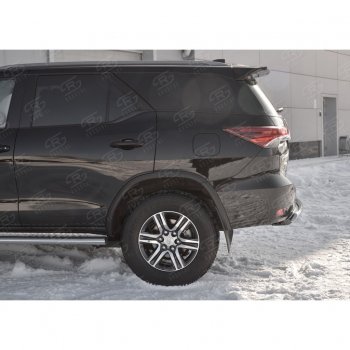 13 699 р. Защита заднего бампера (Ø75х42 мм, нержавейка) Russtal Toyota Fortuner AN160 дорестайлинг (2015-2020)  с доставкой в г. Вологда. Увеличить фотографию 3