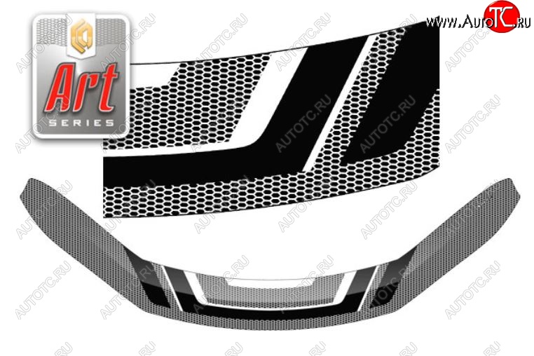 2 479 р. Дефлектор капота CA-Plastiс  Toyota Fortuner  AN160 (2015-2025) дорестайлинг, рестайлинг (Серия Art белая)  с доставкой в г. Вологда