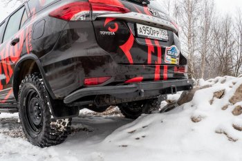 50 259 р. Бампер силовой задний РИФ Toyota Fortuner AN160 дорестайлинг (2015-2020) (С квадратом под фаркоп)  с доставкой в г. Вологда. Увеличить фотографию 9