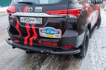 50 259 р. Бампер силовой задний РИФ Toyota Fortuner AN160 дорестайлинг (2015-2020) (С квадратом под фаркоп)  с доставкой в г. Вологда. Увеличить фотографию 11