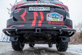 50 259 р. Бампер силовой задний РИФ Toyota Fortuner AN160 дорестайлинг (2015-2020) (С квадратом под фаркоп)  с доставкой в г. Вологда. Увеличить фотографию 10