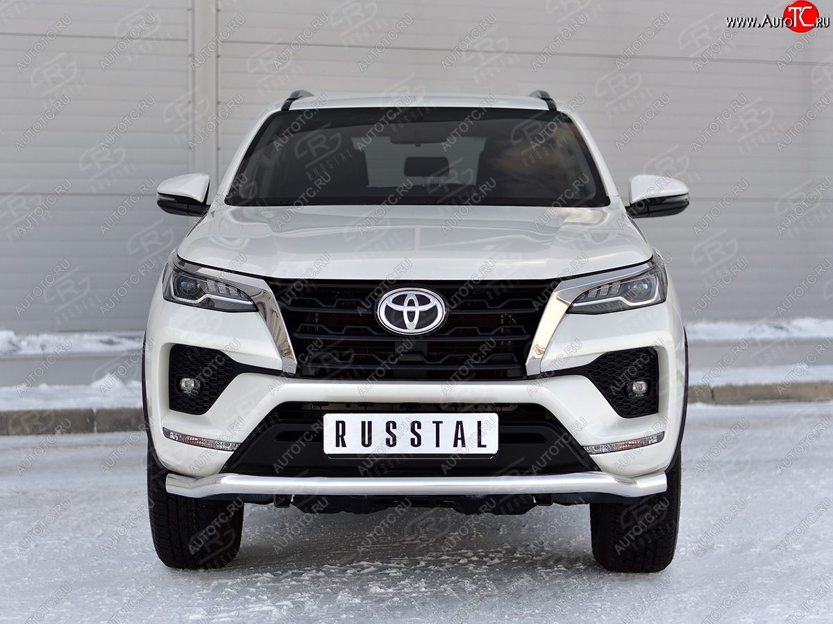 19 799 р. Защита переднего бампера (Ø63 мм, нержавейка) SLITKOFF Toyota Fortuner AN160 рестайлинг (2020-2025)  с доставкой в г. Вологда