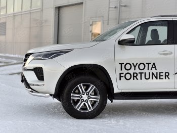 22 999 р. Защита переднего бампера (2 трубы Ø63 и 42 мм, нержавейка) SLITKOFF Toyota Fortuner AN160 рестайлинг (2020-2025)  с доставкой в г. Вологда. Увеличить фотографию 4
