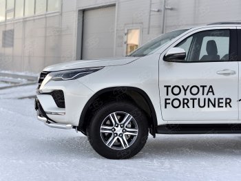 26 549 р. Защита переднего бампера (2 трубы Ø63, нержавейка) SLITKOFF Toyota Fortuner AN160 рестайлинг (2020-2025)  с доставкой в г. Вологда. Увеличить фотографию 4