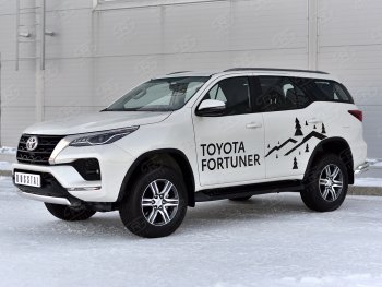 14 499 р. Защита переднего бампера (Ø75х42 мм, нержавейка) Russtal Toyota Fortuner AN160 рестайлинг (2020-2025)  с доставкой в г. Вологда. Увеличить фотографию 3