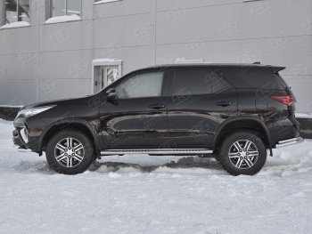 20 799 р. Защита порогов Russtal труба 120х60 овал с проступью Toyota Fortuner AN160 рестайлинг (2020-2025)  с доставкой в г. Вологда. Увеличить фотографию 4