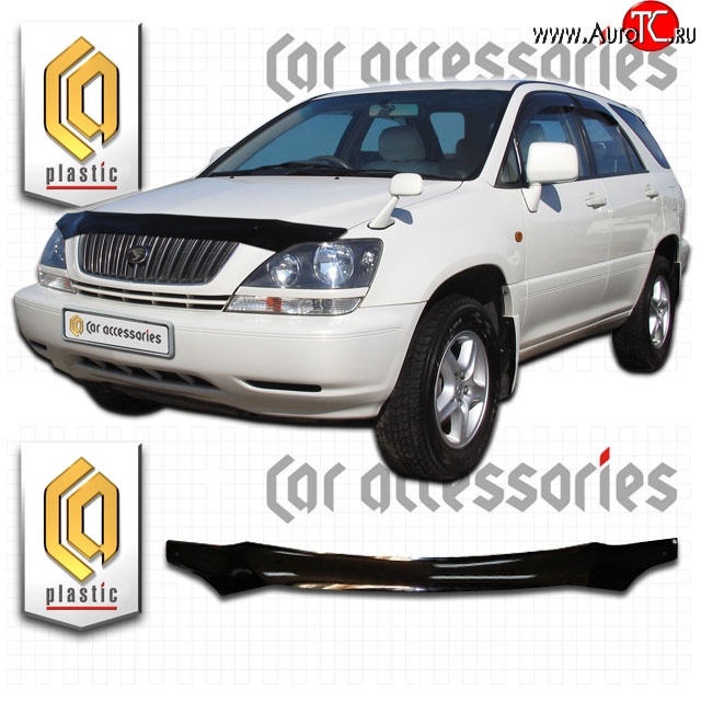 2 079 р. Дефлектор капота CA Plastic  Toyota Harrier  XU10 (1997-2003) дорестайлинг, рестайлинг (Classic черный, Без надписи)  с доставкой в г. Вологда