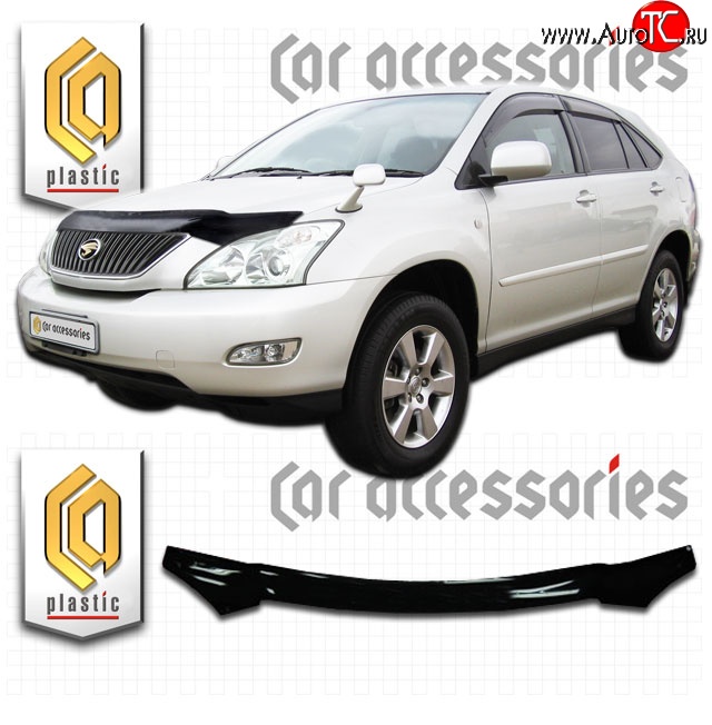2 079 р. Дефлектор капота CA-Plastic  Toyota Harrier  XU30 (2003-2013) (Classic черный, Без надписи)  с доставкой в г. Вологда