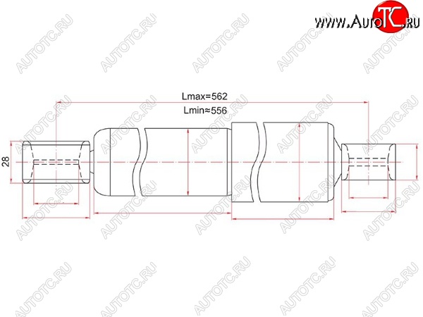 2 249 р. Амортизатор задний SAT (устанавливается на левую или правую сторону)  Toyota Hiace  H100 (1989-2004) минивэн дорестайлинг (Япония), минивэн 1-ый рестайлинг (Япония), минивэн (Япония)  2-ой рестайлинг  с доставкой в г. Вологда