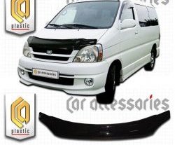 2 199 р. Дефлектор капота CA Plastic   Toyota Hiace Regius (1997-2002) (серия Classic черный, Без надписи)  с доставкой в г. Вологда. Увеличить фотографию 2