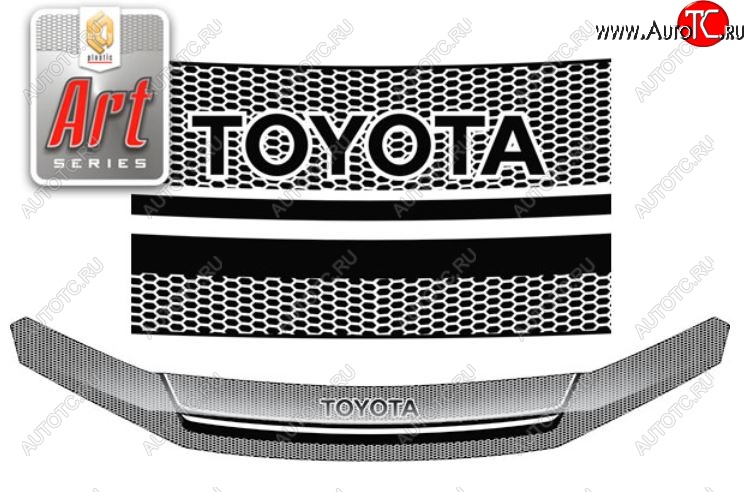 2 399 р. Дефлектор капота CA-Plastiс  Toyota Highlander  XU40 (2010-2013) рестайлинг (Серия Art белая)  с доставкой в г. Вологда