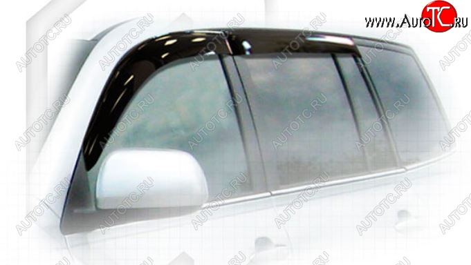 2 199 р. Дефлектора окон CA-Plastic Toyota Highlander XU40 рестайлинг (2010-2013) (Classic полупрозрачный, Без хром.молдинга, Крепление только на скотч)  с доставкой в г. Вологда