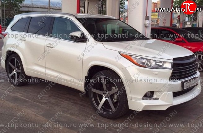 12 999 р. Комплект накладок на колёсные арки TopKontur Design Toyota Highlander XU50 дорестайлинг (2013-2017)  с доставкой в г. Вологда